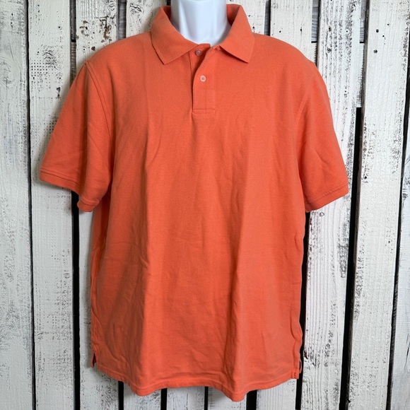 Polo Orange Men’s Size Large 100% Cotton Work Casual Preppy Classic Style Shirt - Picture 1 of 10